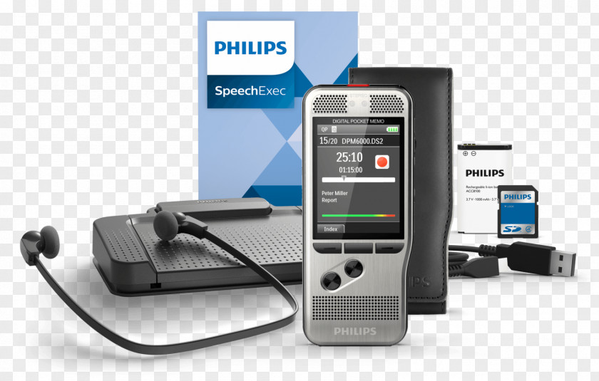 Microphone Dictation Machine Digital Philips Sound Recording And Reproduction PNG