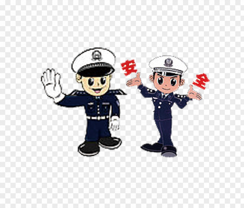 Safe Travel Traffic Police Officer Cartoon PNG