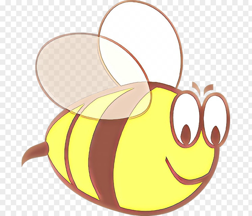 Yellow Cartoon Smile Membrane-winged Insect Honeybee PNG
