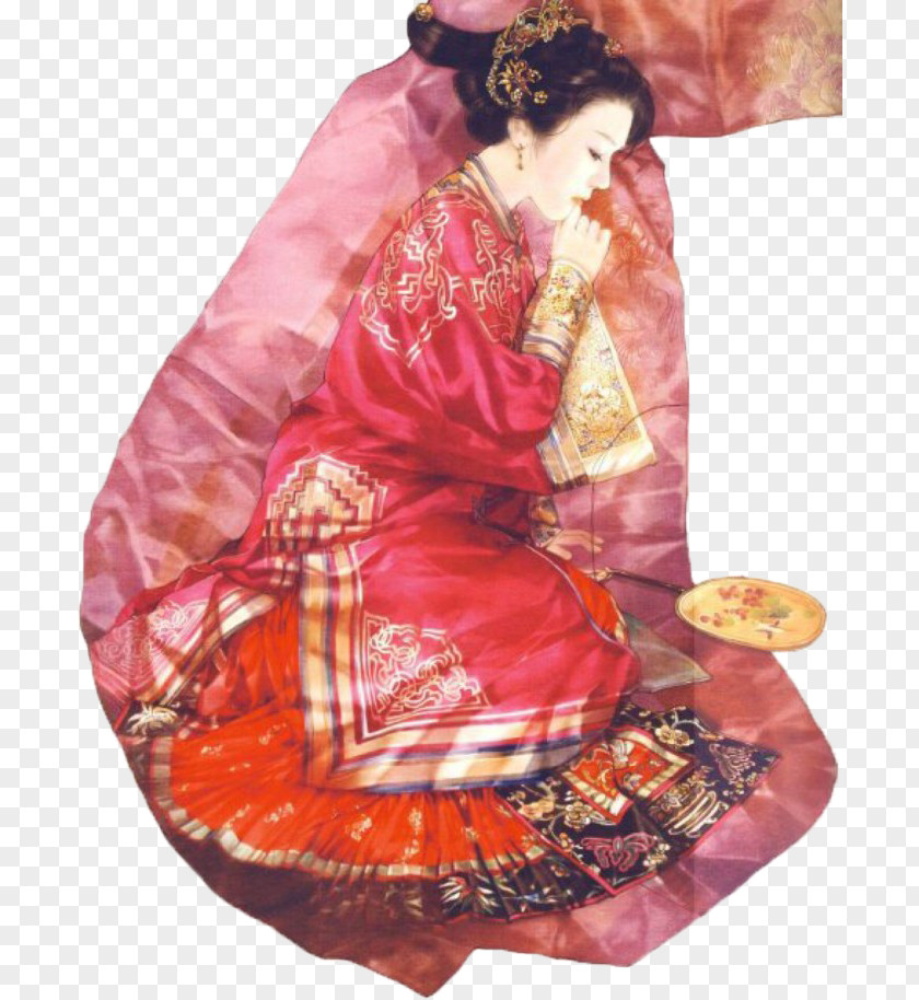 Sleeping Bride Artist Chinese Art Painting Illustration PNG