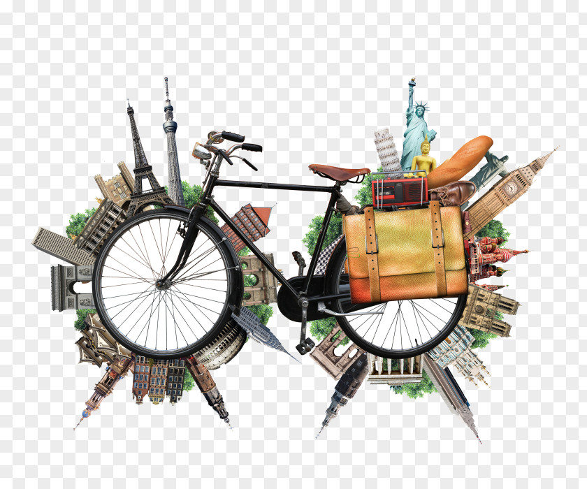 Creative Bike Eiffel Tower World Architecture Tourist Attraction Landmark PNG