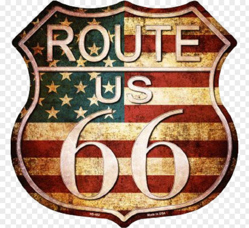 Road U.S. Route 66 In Oklahoma Vintage Clothing Galena Highway Shield PNG