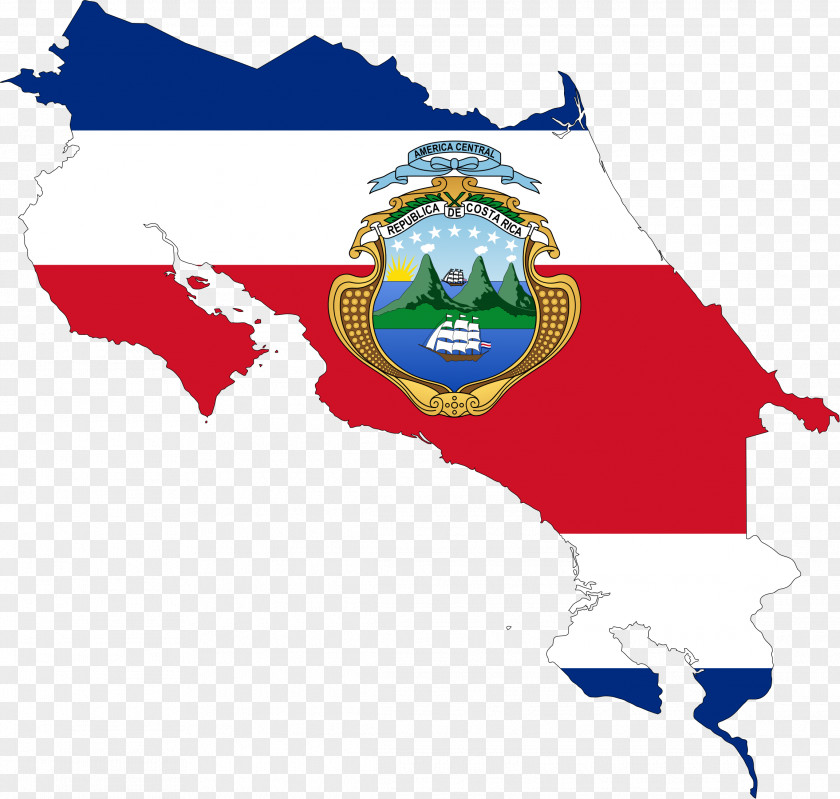 Country Flag Of Costa Rica Vector Map PNG