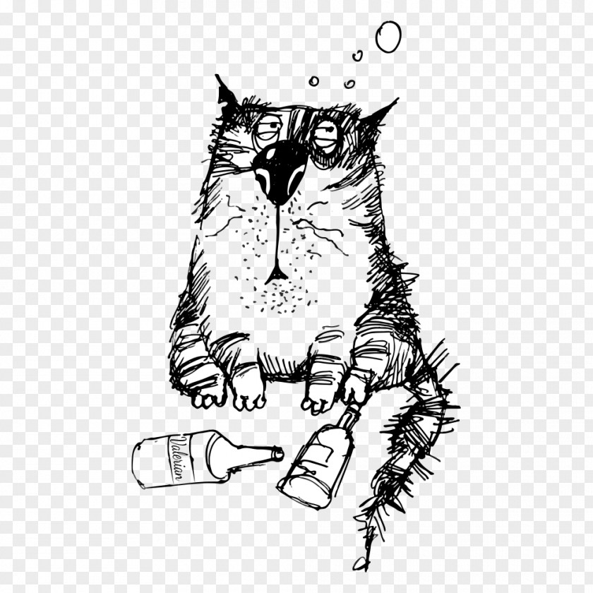 Creative Hand-painted Cat Grumpy Illustration PNG
