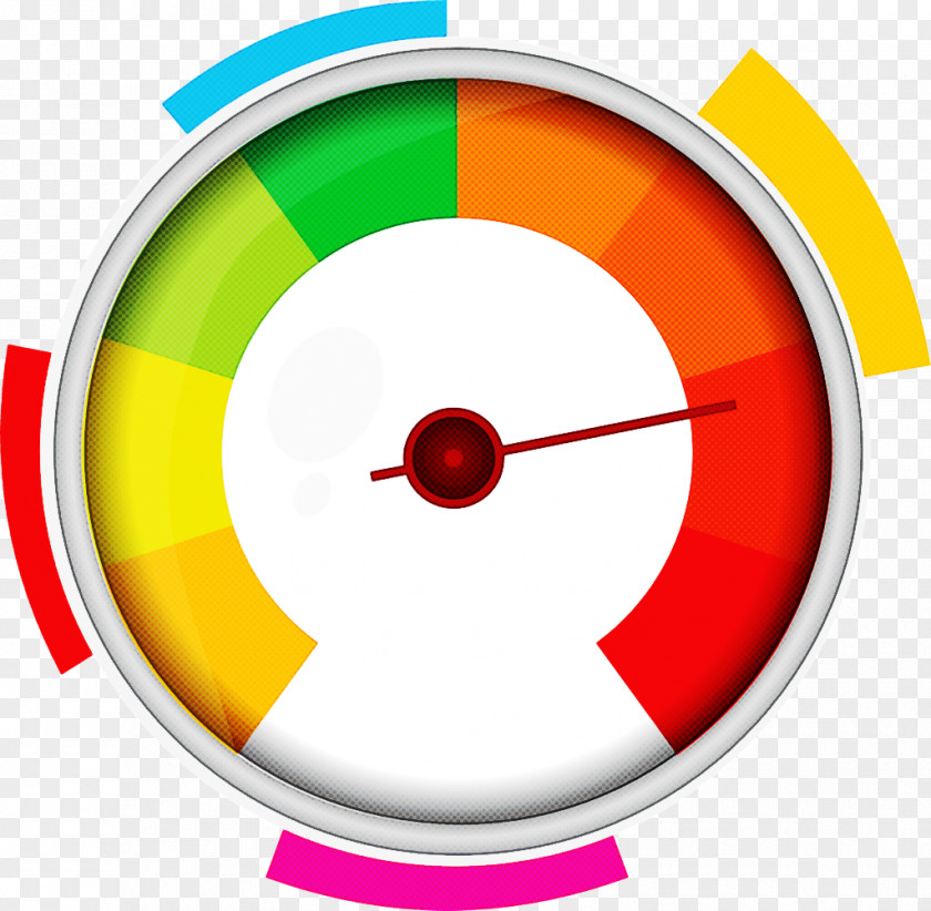 Yellow Circle Clock PNG