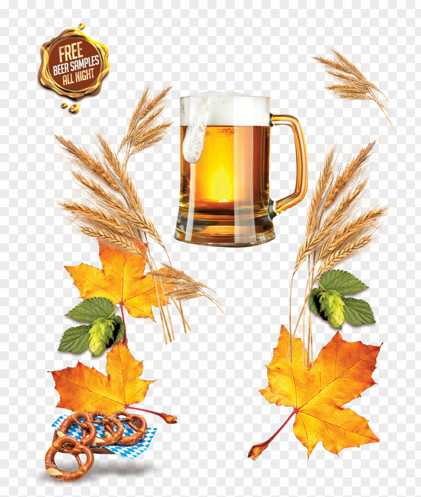 Beer And Wheat Leaf Yellow PNG