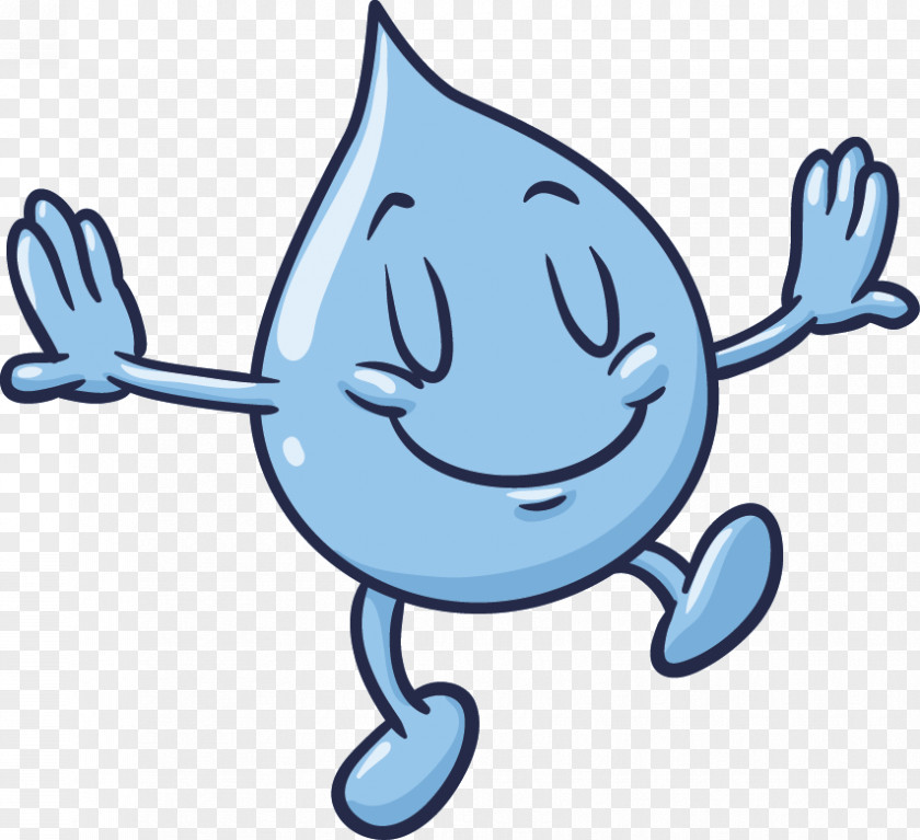 Cute Droplets Face Action Element Drop Water Drinking Clip Art PNG