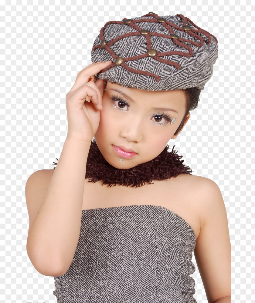 Female Model Wearing A Hat Woman With Knit Cap PNG