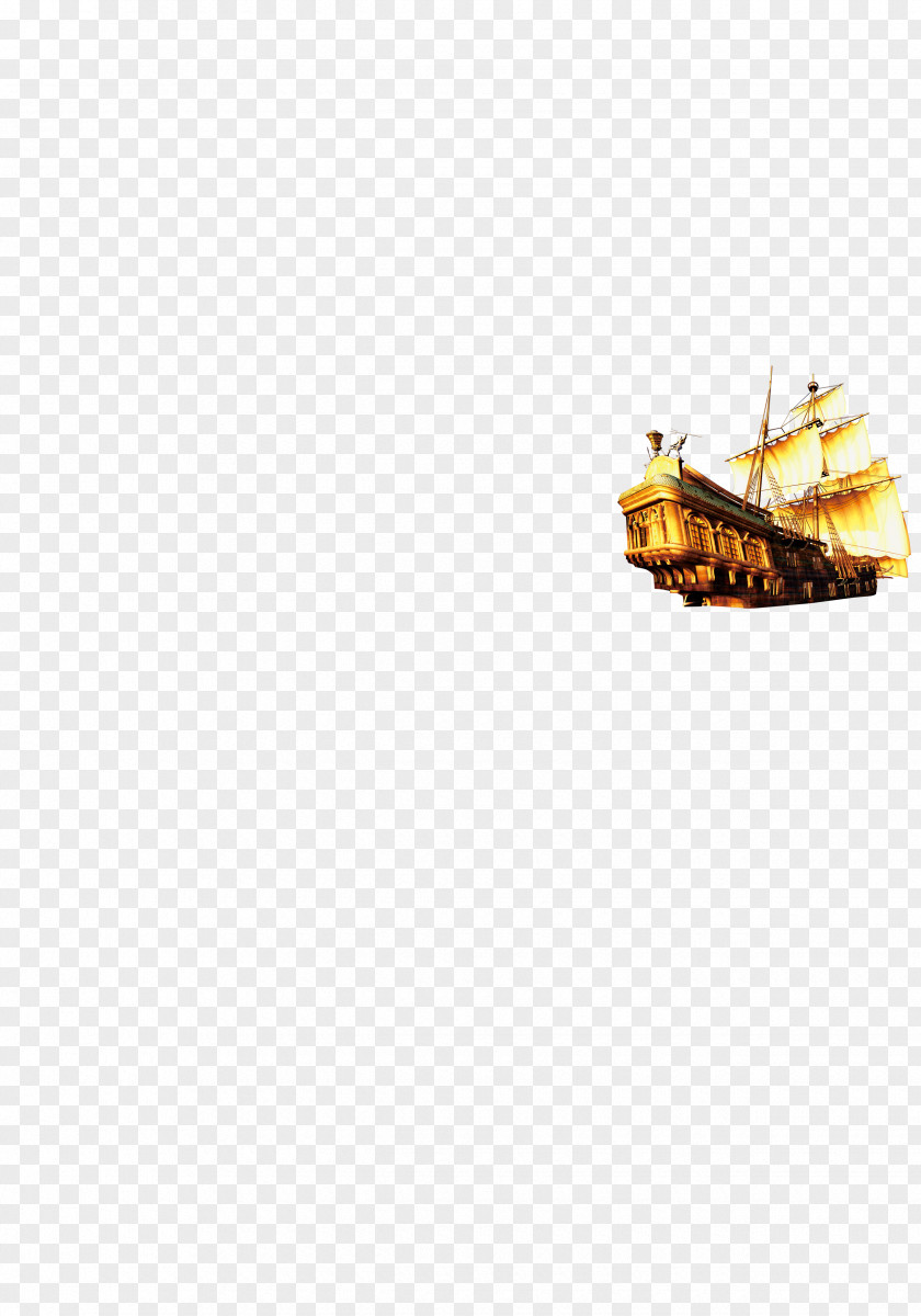 Golden Decorative Atmosphere Boat Property Yellow Floor Pattern PNG