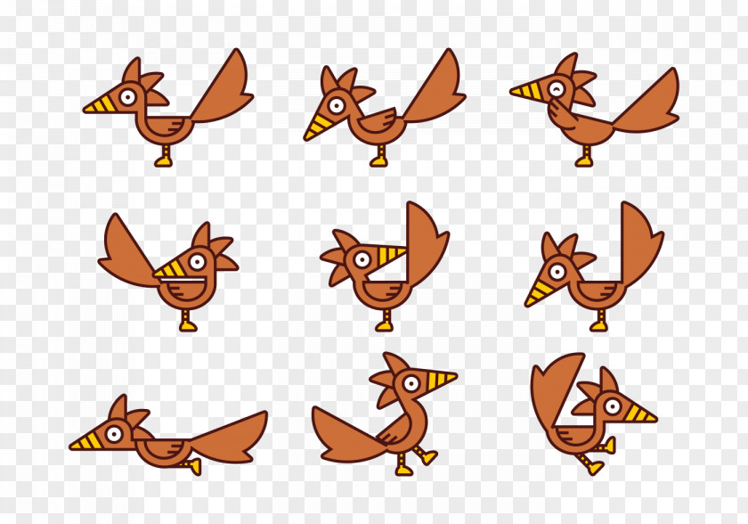 Vector Cartoon Characters Bird PNG