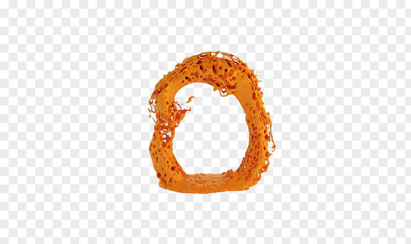 Orange Thread Empty O Letter Typography English Alphabet Fluid PNG