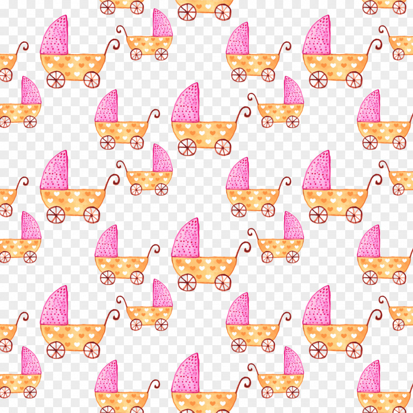 Purple Cartoon Baby Carriage Transport Infant Clip Art PNG