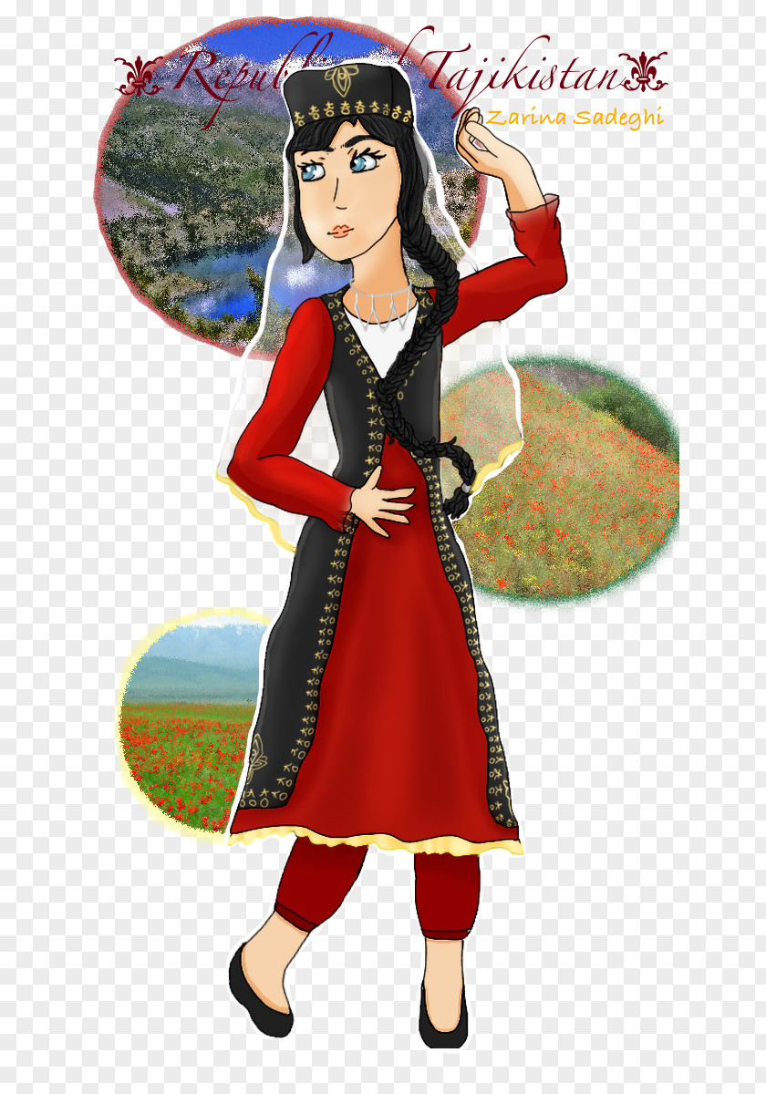 Tajikistan Costume Design Character Animated Cartoon PNG