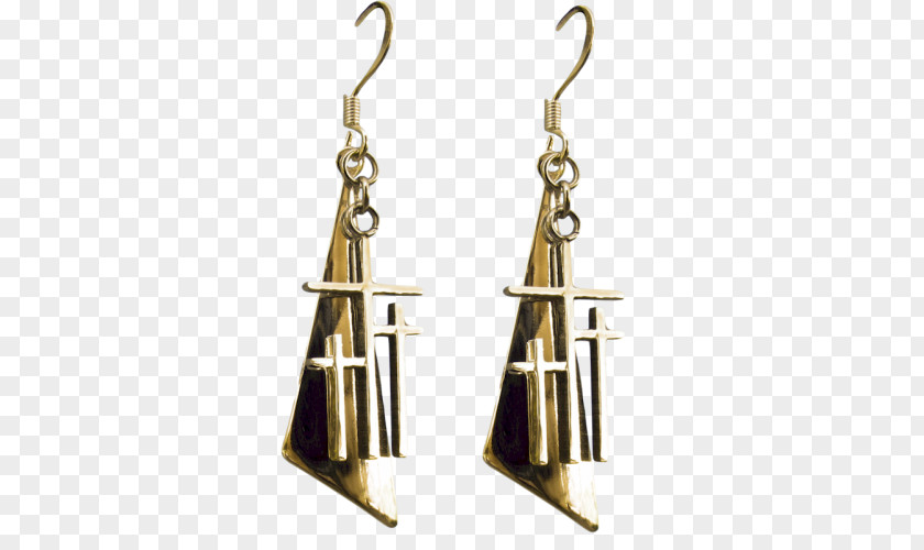 Triangle Gold Earring 01504 PNG