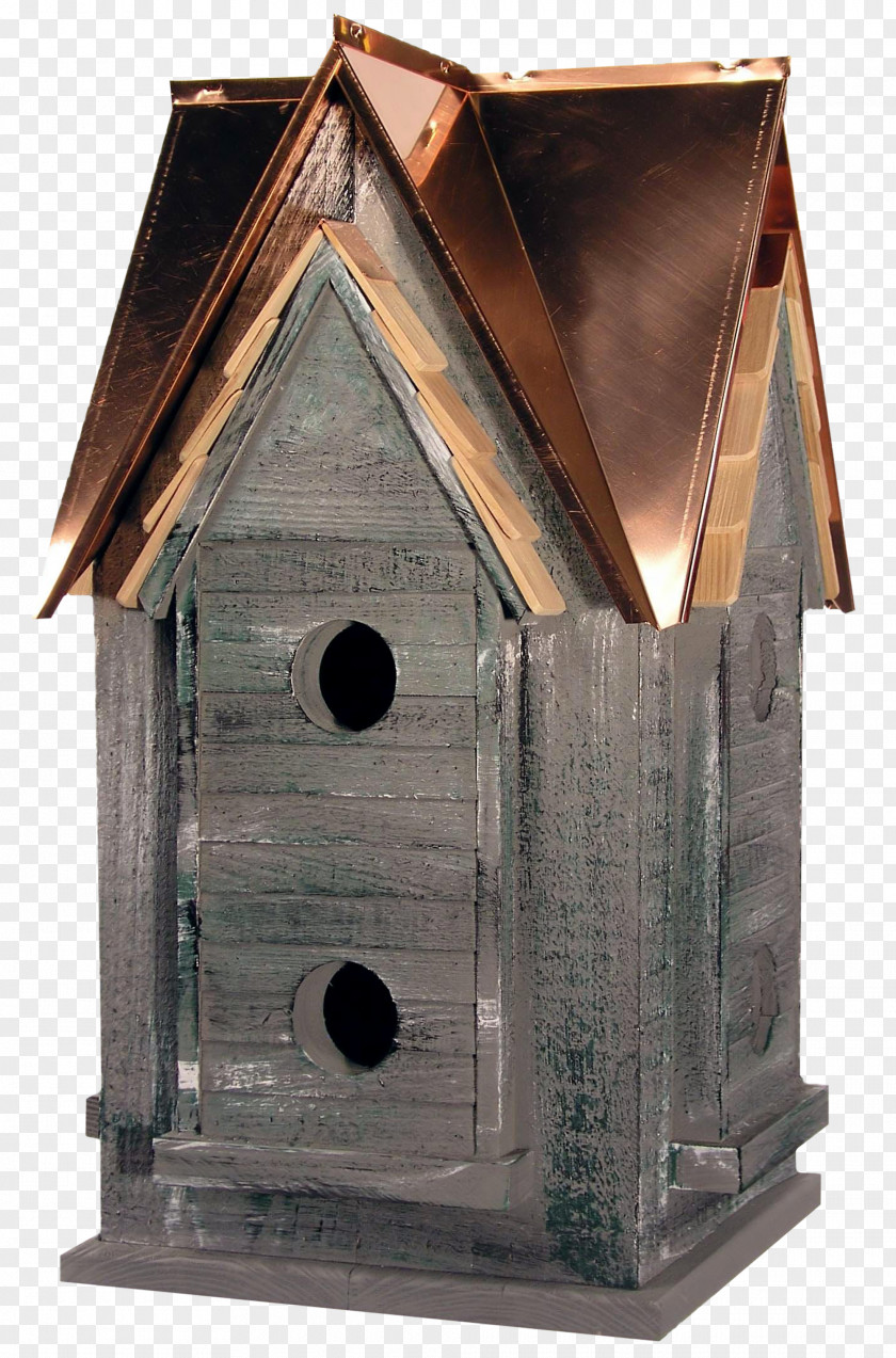 Copper Nest Box House Bird Feeders Roof PNG