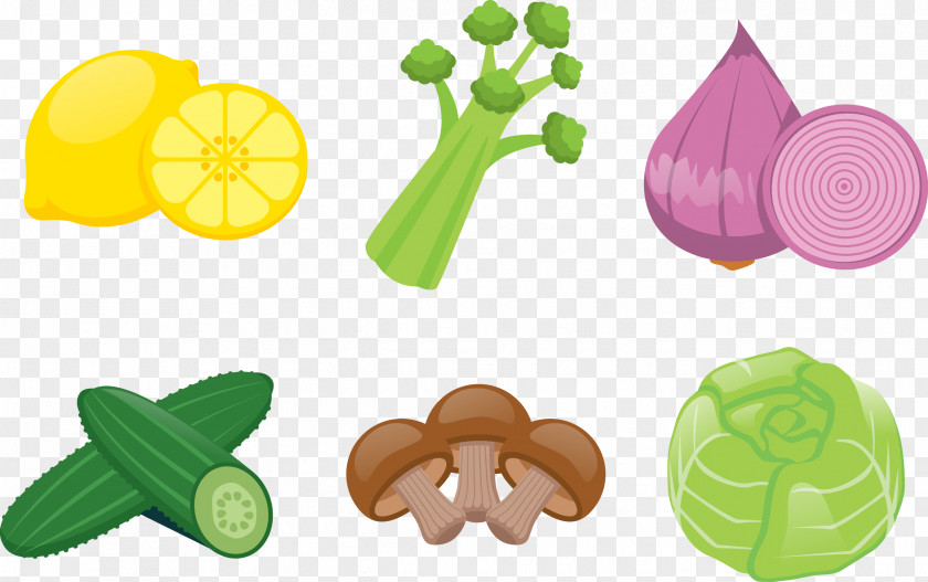 Vector Illustration Vegetables Lemon Cucumber Vegetable PNG