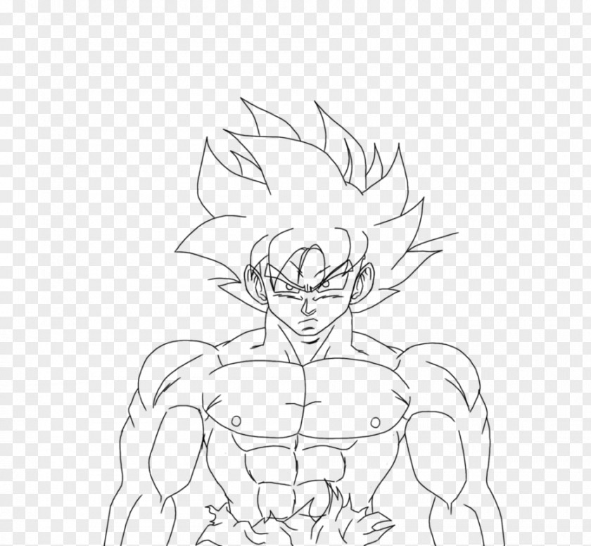 Goku Character White Aura Sketch PNG