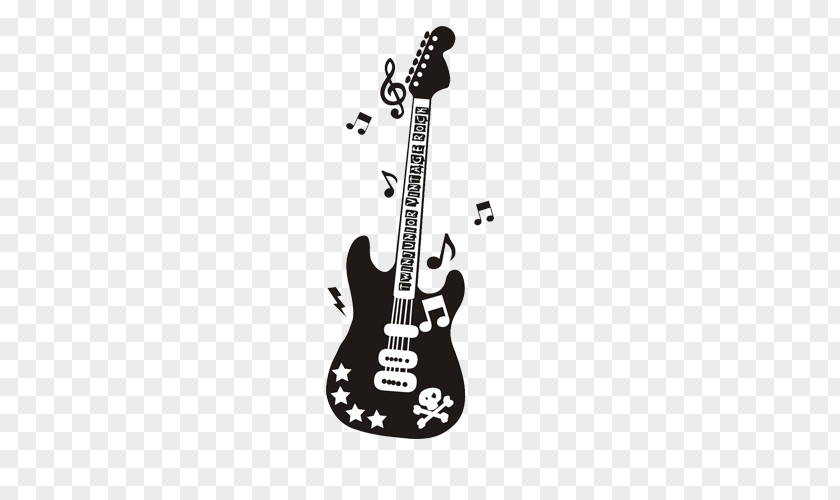 Guitar Bass Black And White Musical Note PNG