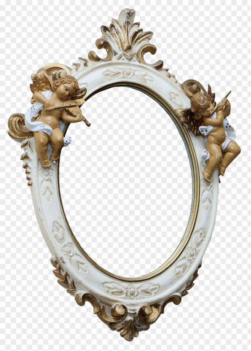 Borders Angel Playing The Violin Mirror Picture Frame PNG