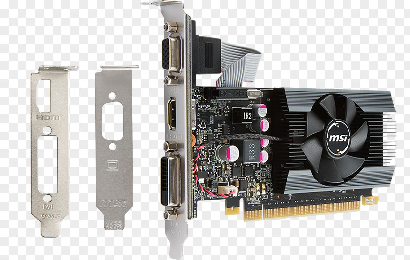 Computer Graphics Cards & Video Adapters NVIDIA GeForce GT 710 GDDR5 SDRAM MSI 2GD5H-LP Card PNG