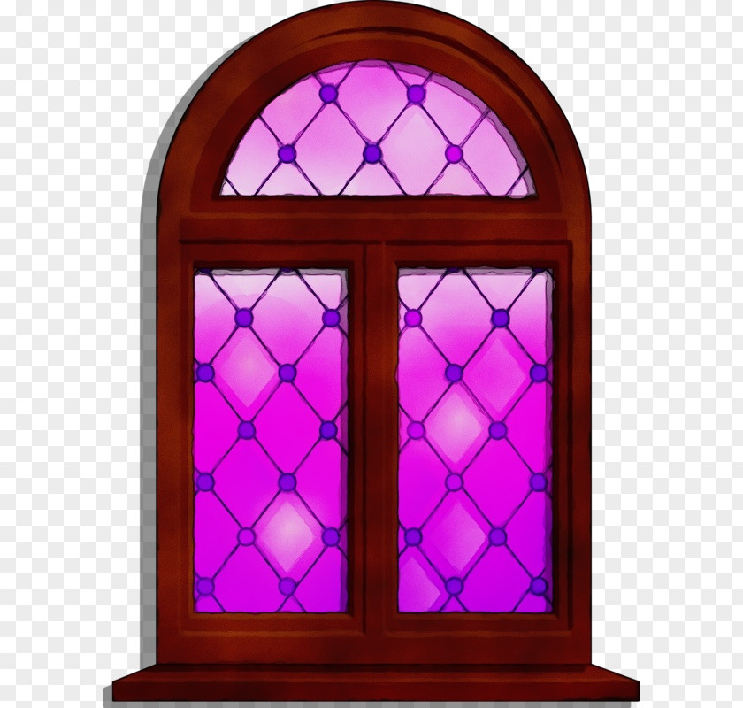 Fixture Purple Stained Glass Window Arch Architecture PNG