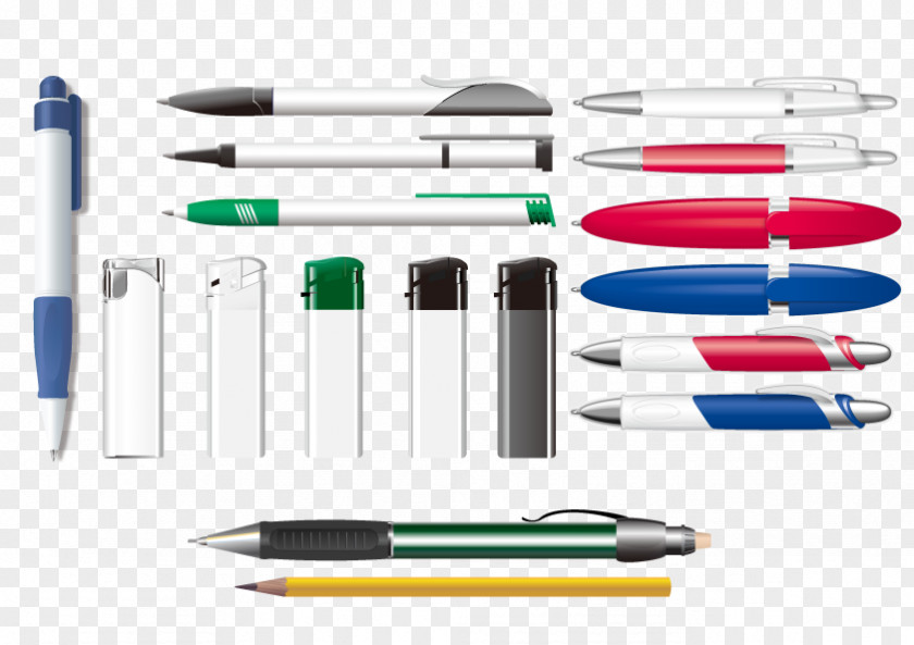 Pencils And Lighters Ballpoint Pen Artwork PNG