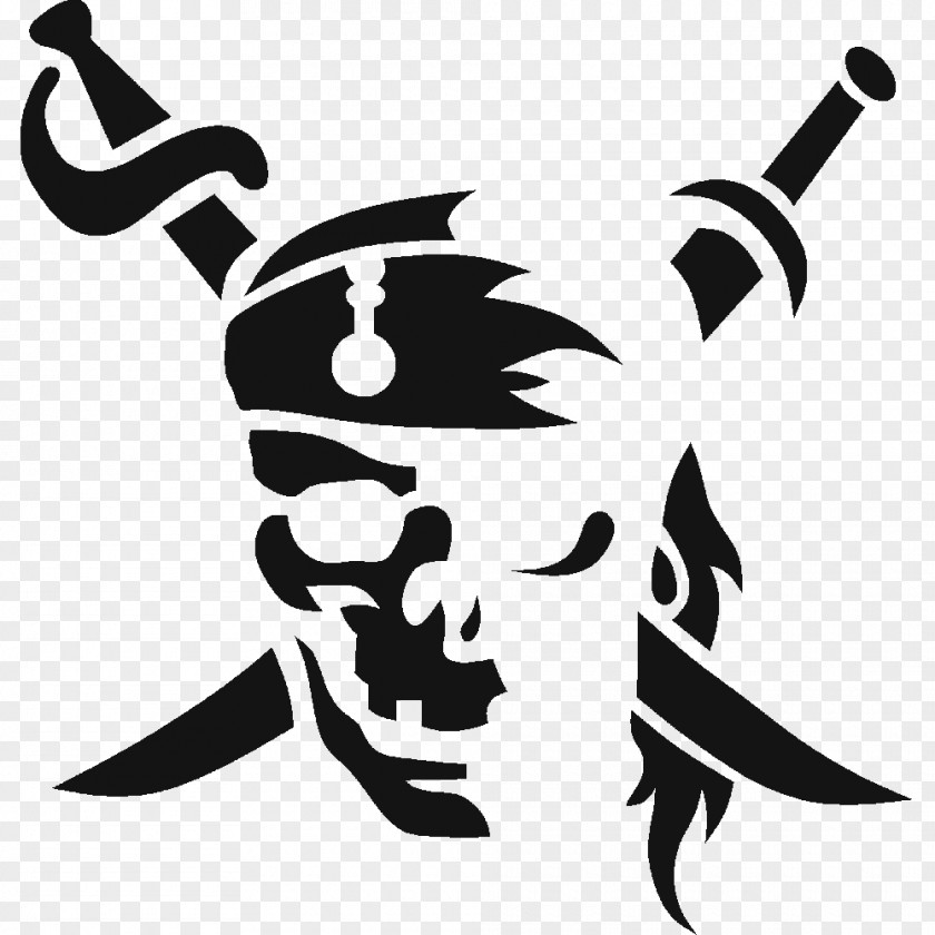 Frosted Stencil Pirate Jolly Roger Skull Image PNG