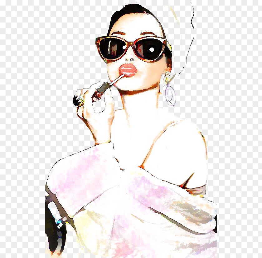 Sunglasses Girls Fashion Illustration Drawing Watercolor Painting PNG