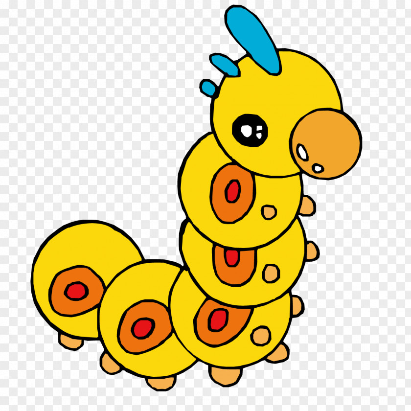 Cute Caterpillar Cartoon Clip Art PNG