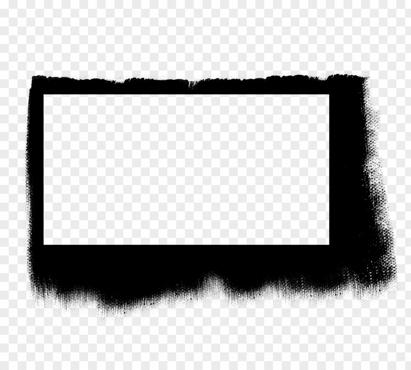 Square Frame Black And White Ink PNG