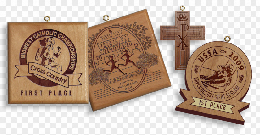 Wooden Medal Wood Engraving Award PNG