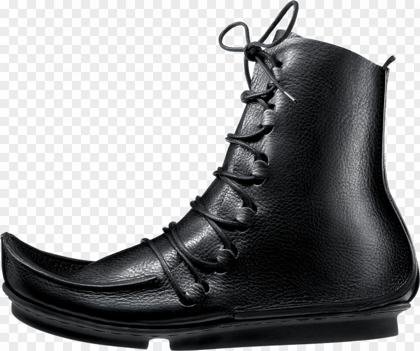 Boot Leather Shoe Walking Black M PNG