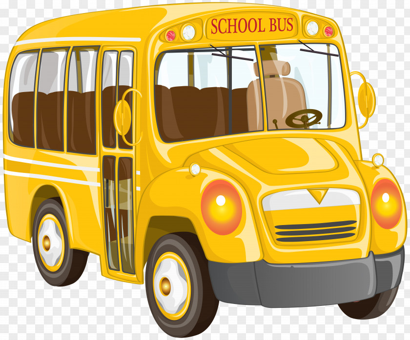Driving School Bus Yellow Clip Art PNG