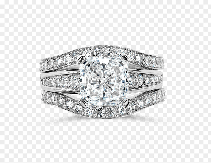 Princess Cut Bridal Sets Wedding Ring Diamond Cubic Zirconia PNG