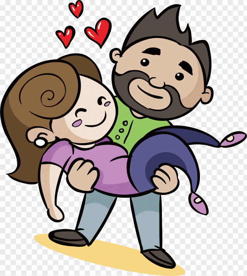 Sweet Princess Embrace Couple Bed Icon PNG