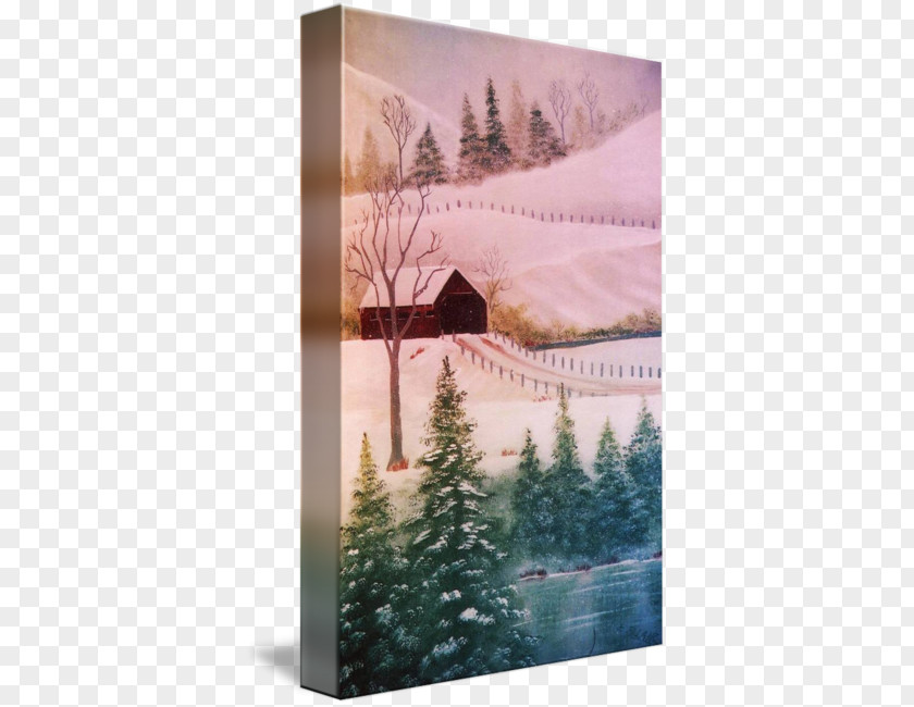 Winter Scene Painting Tree PNG