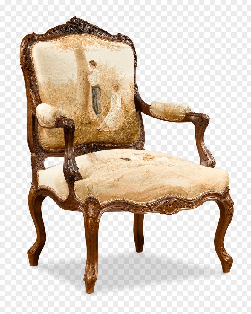 French Furniture Aubusson Rococo Chair Louis Quinze PNG