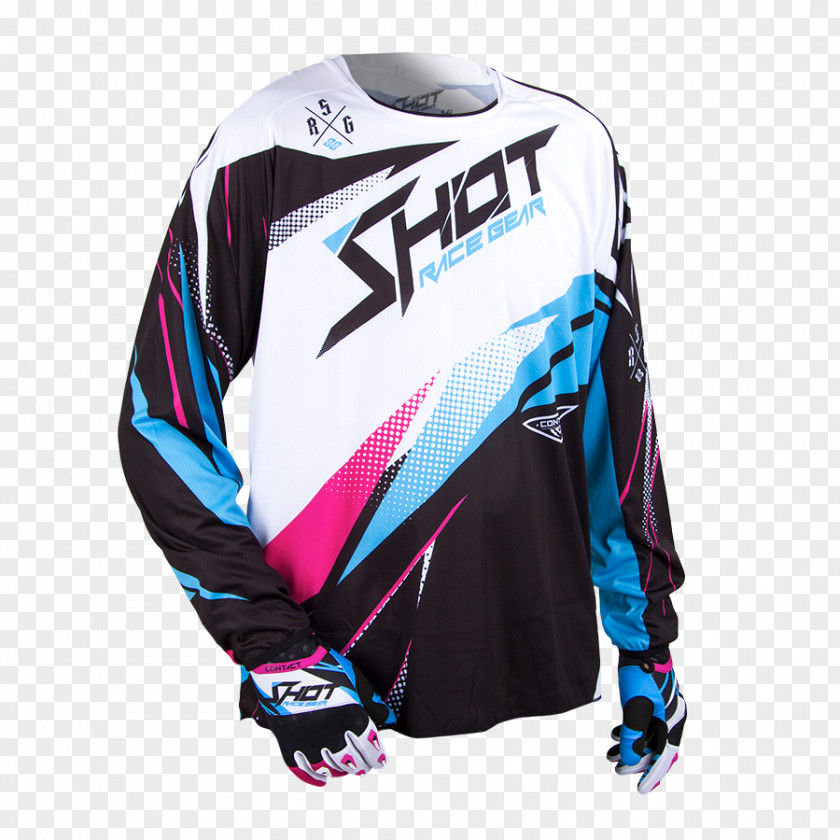 T-shirt Jersey Blue Motocross Enduro PNG