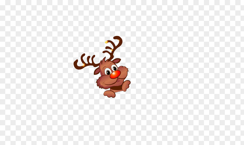Cute Cartoon Reindeer Rudolph PNG