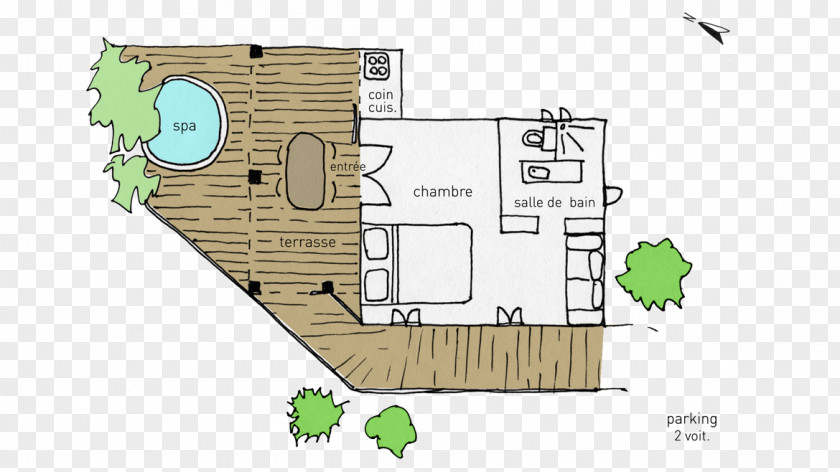 Ti Punch Bungalow Hot Tub Accommodation Floor Plan Villa PNG