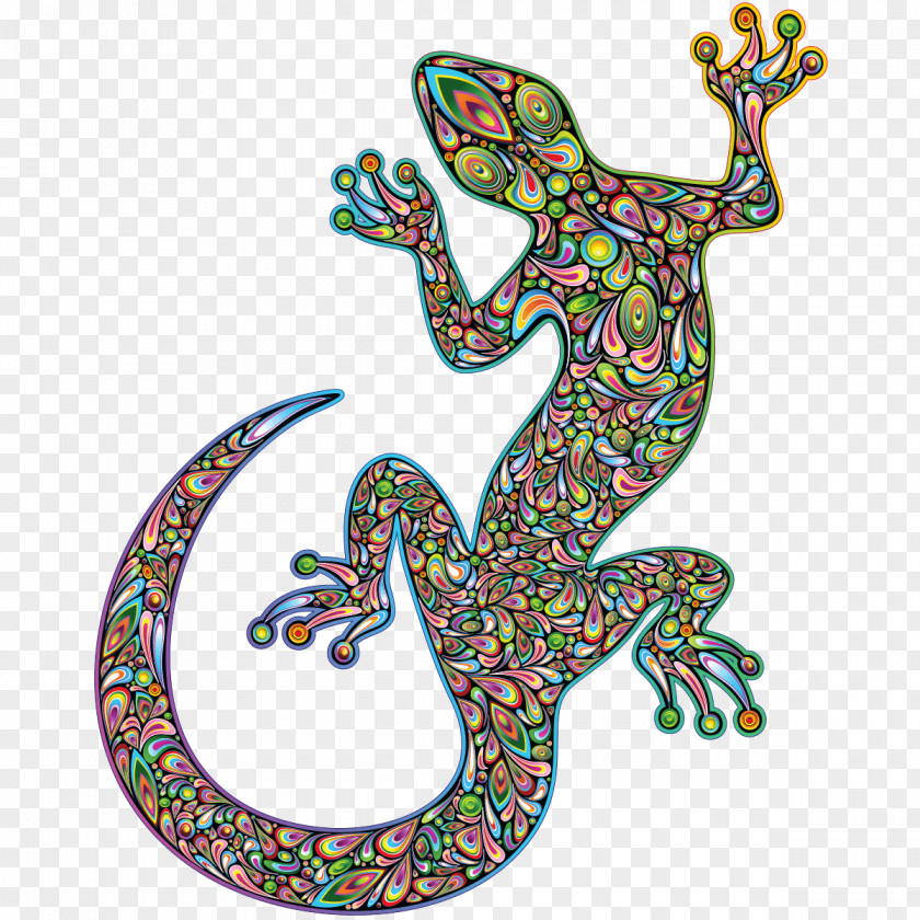 Lizard Psychedelic Art Gecko Psychedelia Design PNG