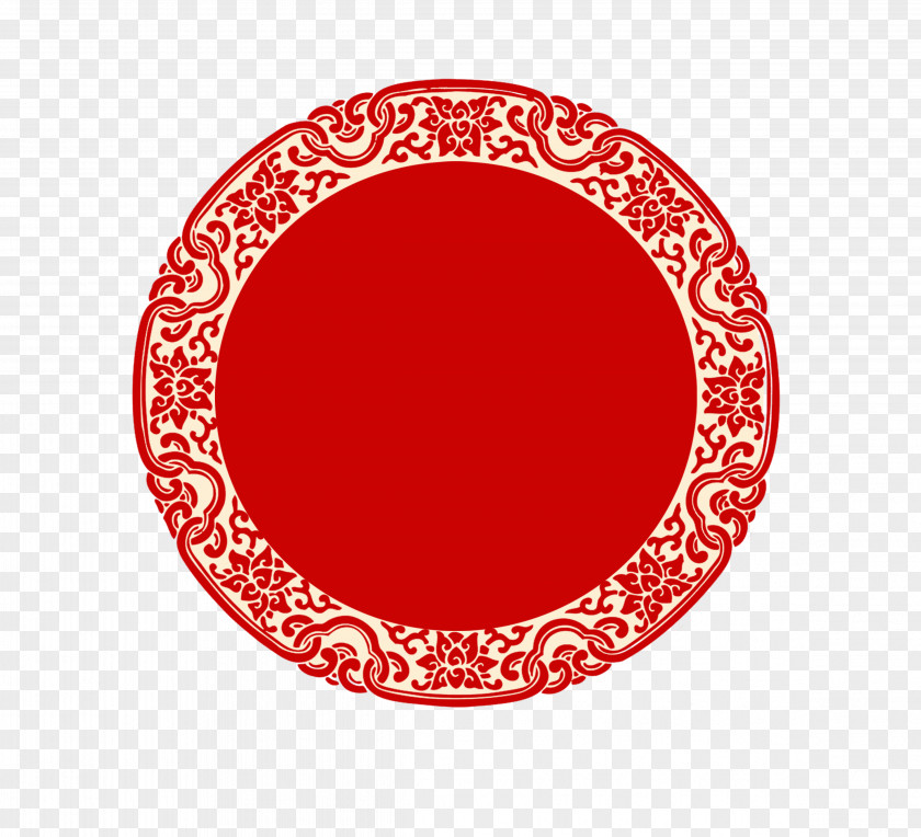 Red Circle China Art Chinese New Year PNG