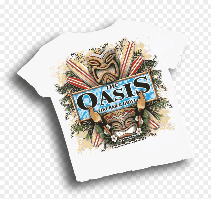 T-shirt Oasis Tiki Bar & Grill PNG