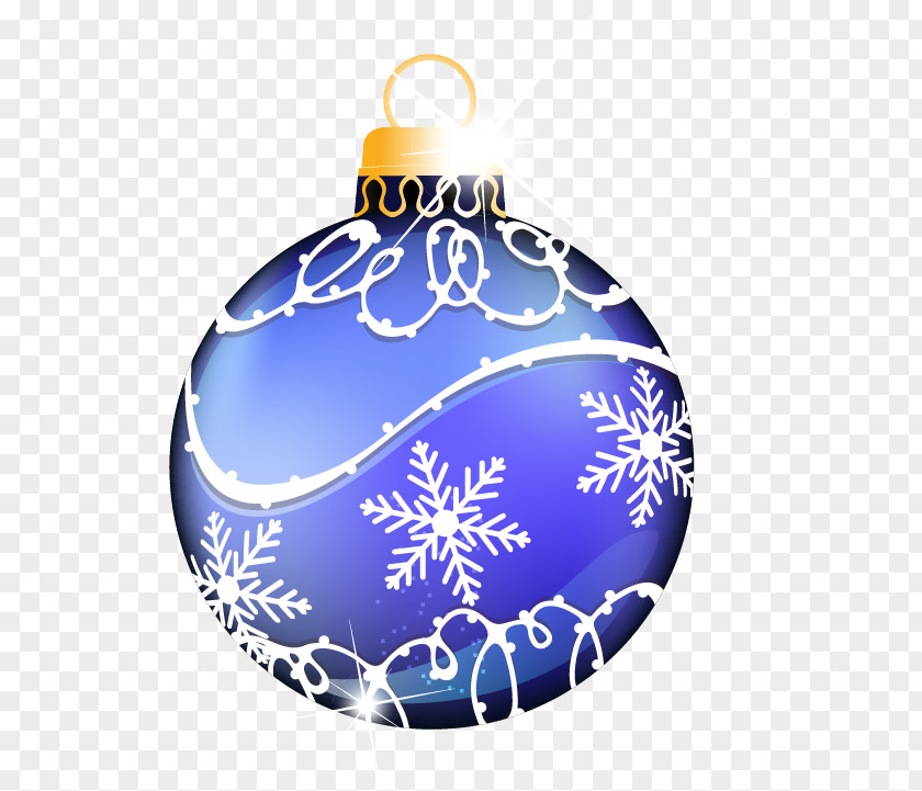 Christmas Balls Painted Blue Snowflake Pattern Ornament Decoration PNG