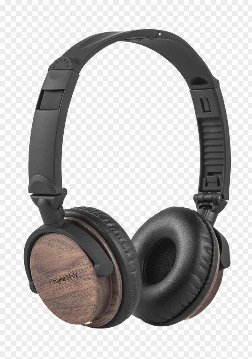 Headphones Wood Microphone Krüger & Matz Loudspeaker PNG