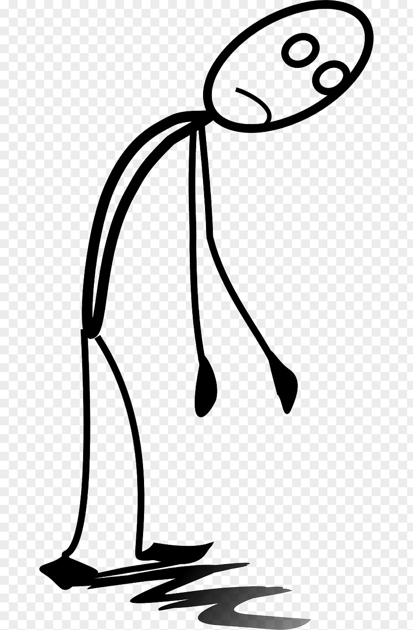 Pencil Stick Figure Feeling Tired Clip Art PNG