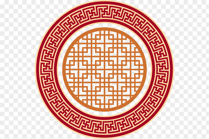 Vintage Round Window Decoration Chinese Royalty-free Pattern PNG