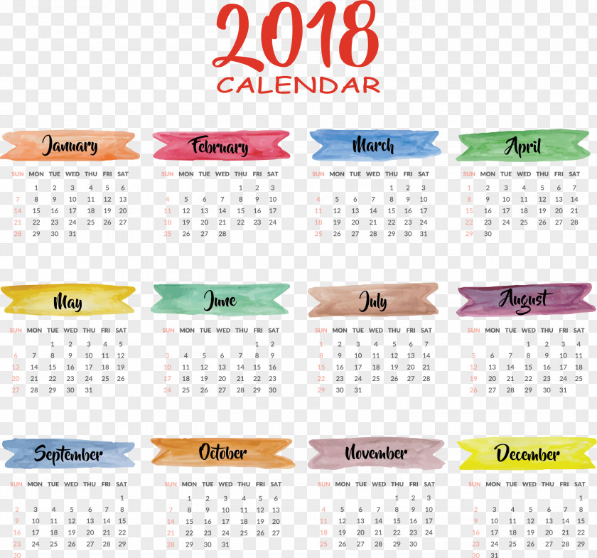 Watercolor Wind 2018 Desk Calendar Templates Audi A3 PNG