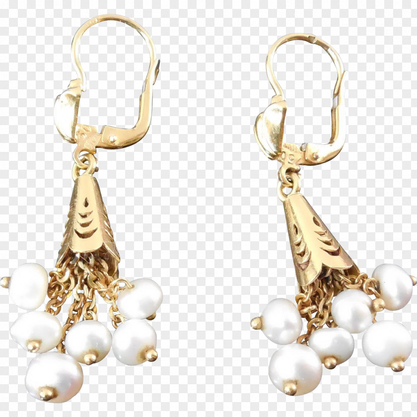 Jewellery Earring Pearl Colored Gold PNG
