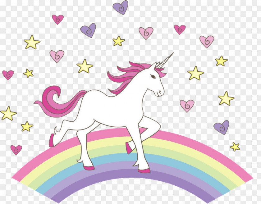 Unicorn Rainbow Illustration Color Image PNG